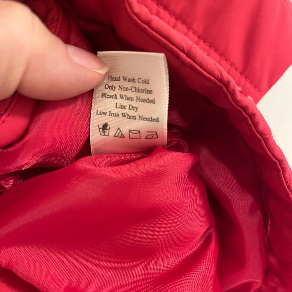 Coldwater Creek Womens Pink Quilted Puffer Vest Full Zip Size L 14-16 Lightweigh